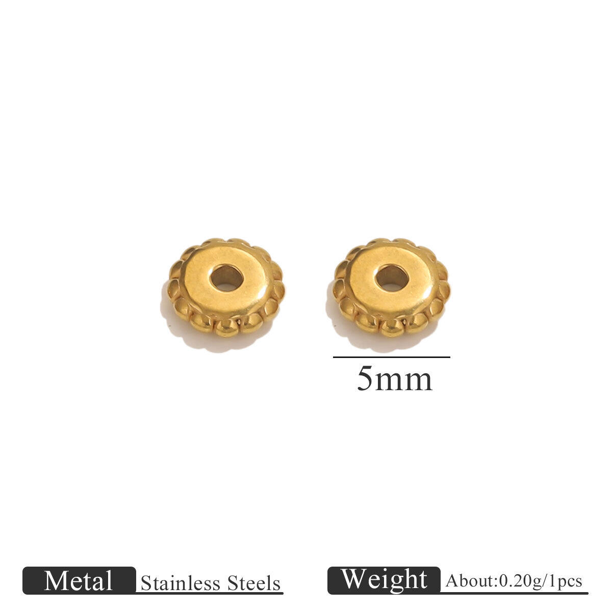 1 Piece Daily Spacer Beads Stainless Steel Waterproof Jewelry Charms thumbnail 1