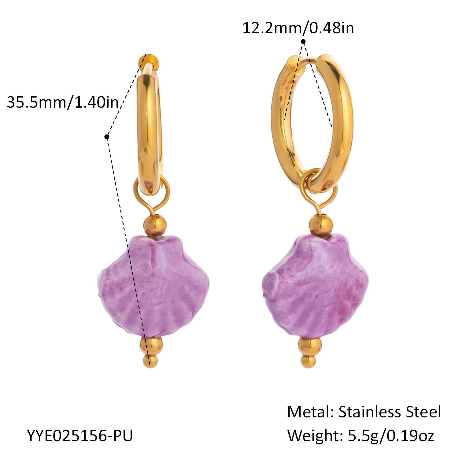 1 Pair Cute Fish Stainless Steel Drop Earrings - 1