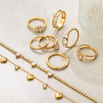 1 Piece Droplet Stainless Steel Waterproof Gold Color Women's Gemstone Rings thumbnail 6