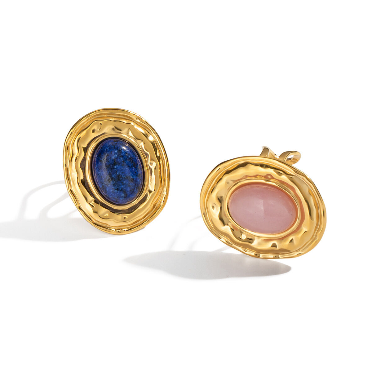 1 Piece Stainless Steel Waterproof Gold Color Natural Stone Ring thumbnail 5