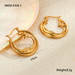 Simple Sun/Moon Stainless Steel Waterproof Women's Hoop Earrings thumbnail 1