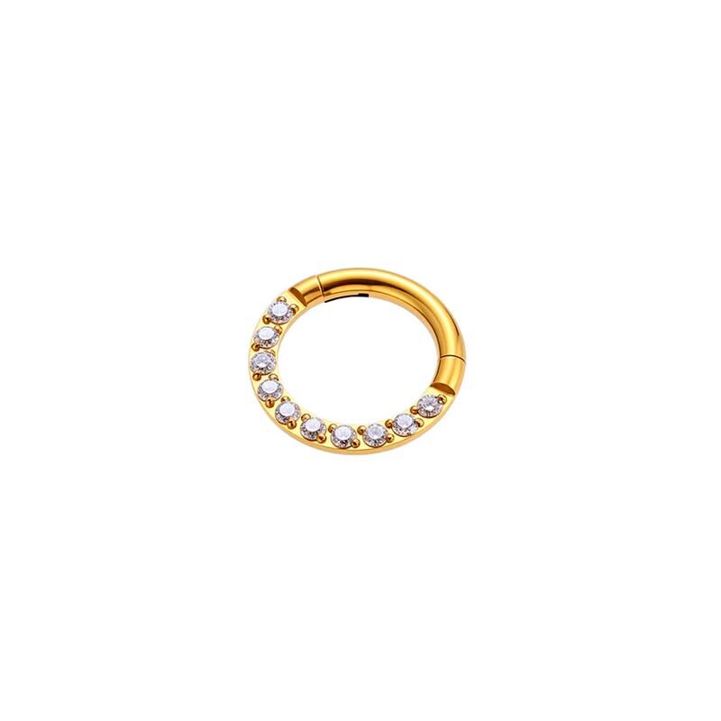 1 Piece Intricate Stainless Steel Waterproof Gold Color Zircon Women's Piercings Earrings thumbnail 1