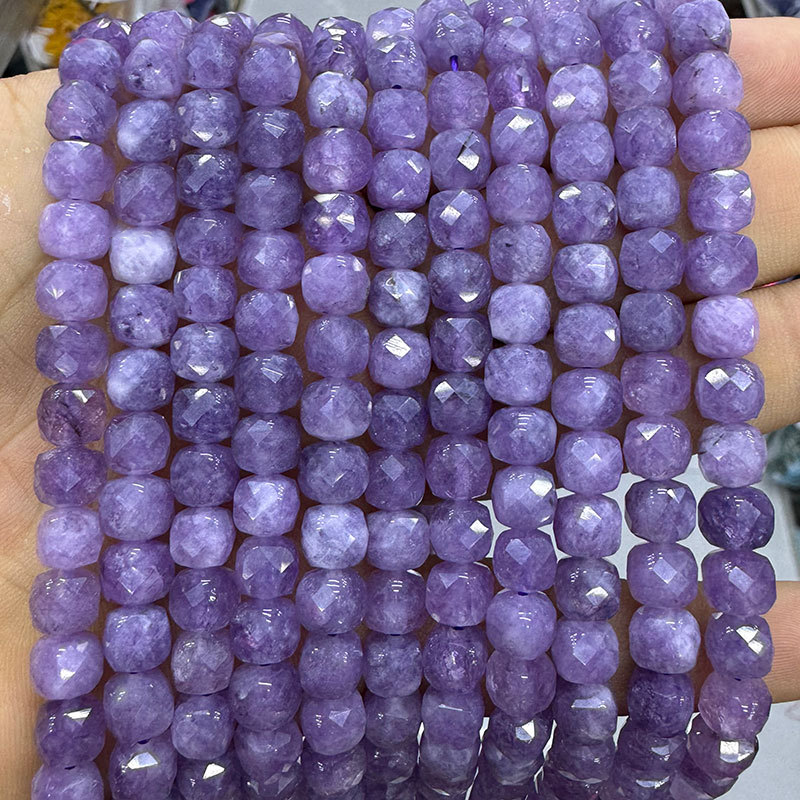 1 String Shining Series Daily Quadrate Natural Stone Jewelry Beads(DIA:8*8mm)