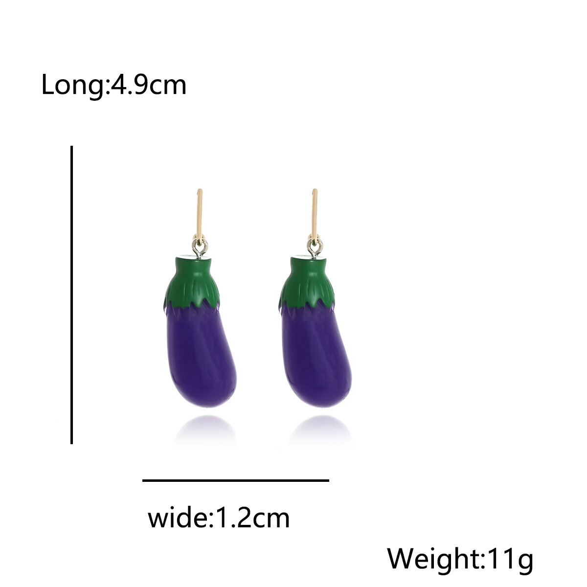 1 Pair Eggplant Resin Drop Earrings - 1