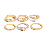 1 Piece Droplet Stainless Steel Waterproof Gold Color Women's Gemstone Rings thumbnail 9