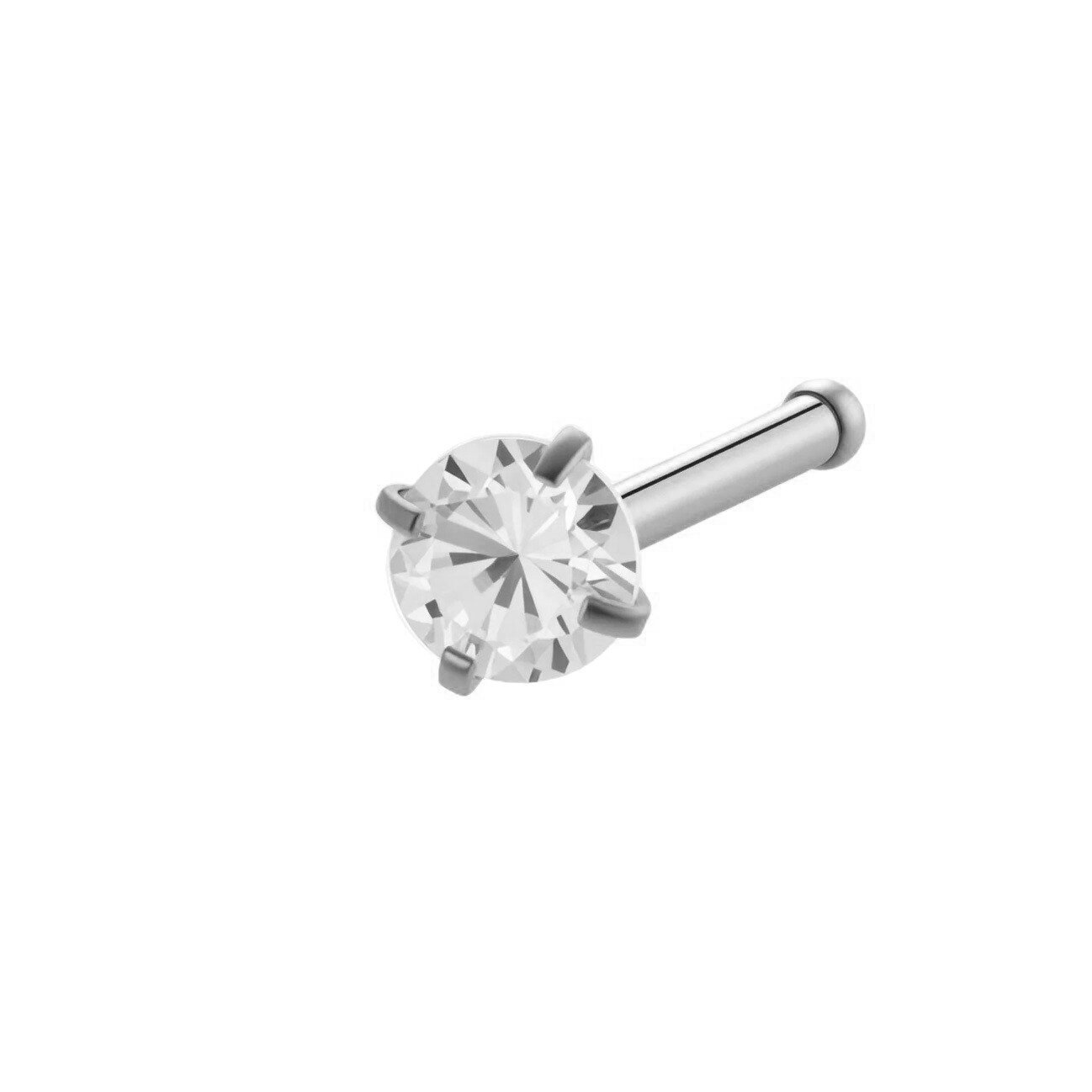 1 Piece Fashionable Heart Stainless Steel Waterproof Gold Color Zircon Women's Nose Stud - 1