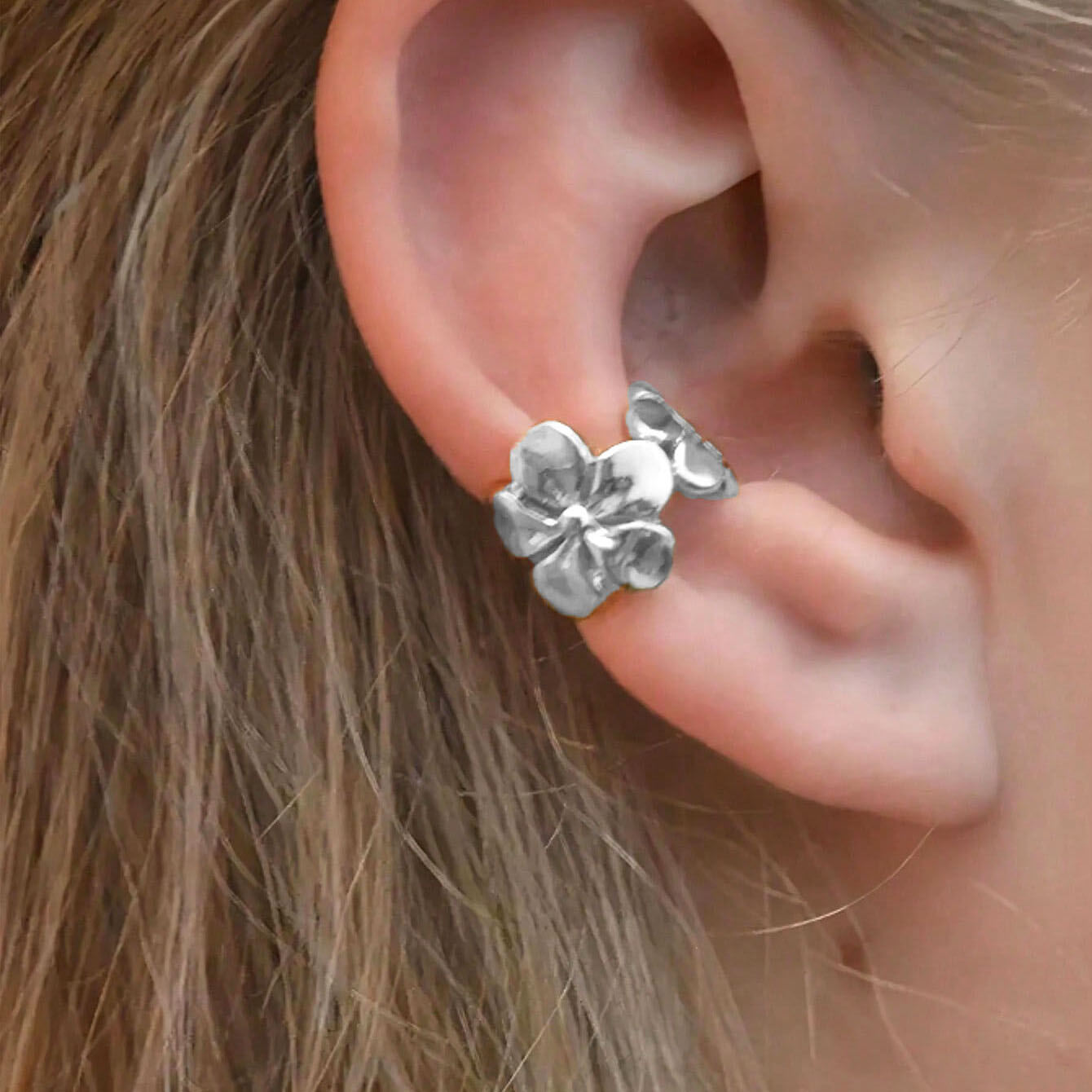 1 Piece  Simple Flower Stainless Steel Waterproof  Gold Color  Women's Ear Cuffs thumbnail 6