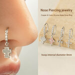 1 Piece Cross Copper Zircon Nose Ring thumbnail 4