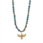 1 Piece Classic Eagle Natural Stones Gold Color Women's Beaded Necklaces thumbnail 1