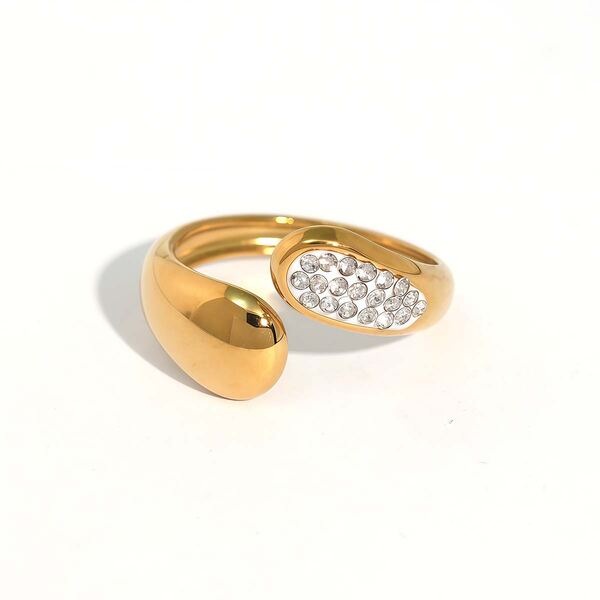 1 Piece Simple Series Simple Droplet Stainless Steel Waterproof Statement Rings - 1