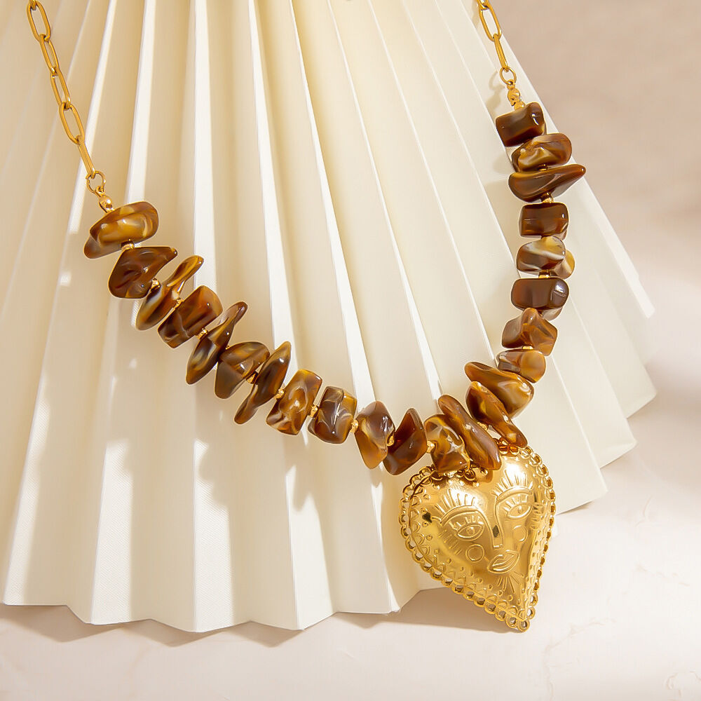 1 Piece  Daily  Heart Stainless Steel  Gold Color  Women's Beaded Necklaces thumbnail 5