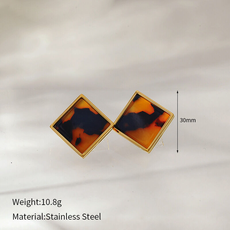 1 Pair Retro Leopard Acrylic  Stud Earrings - 1