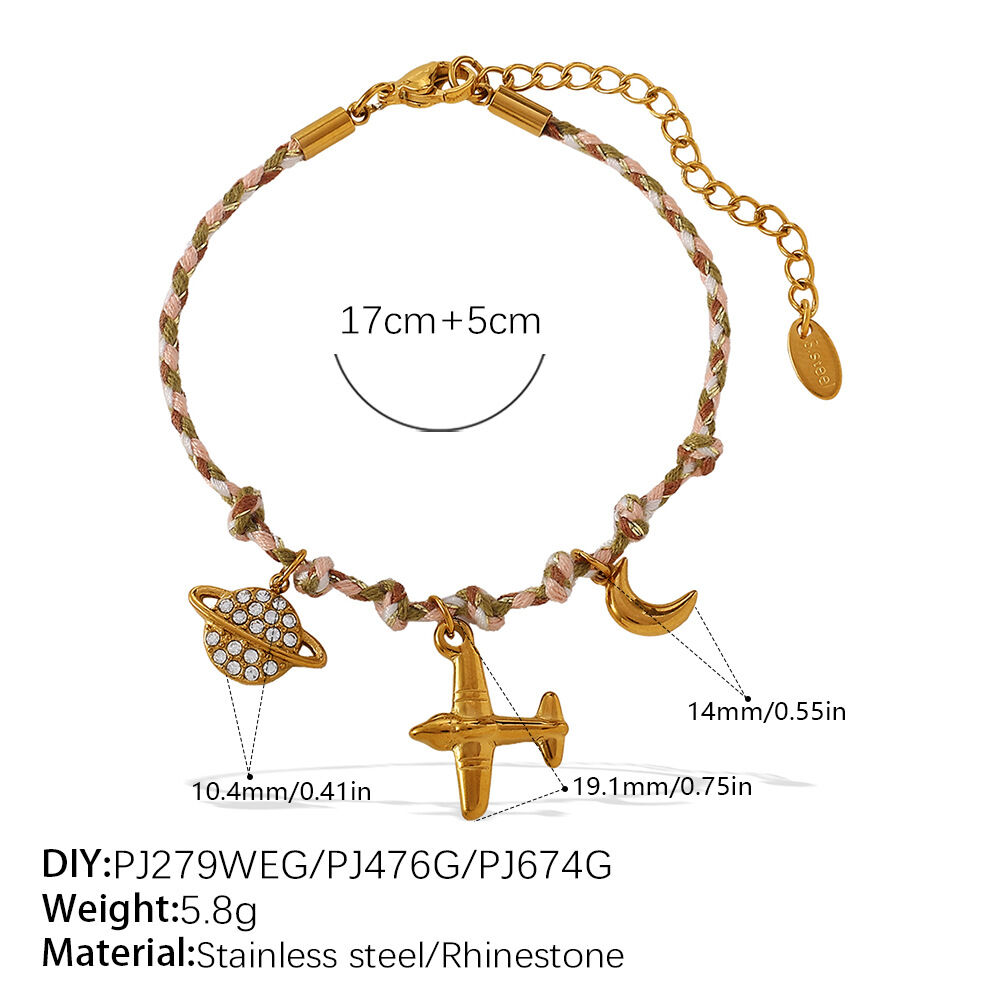 1 Piece Oceanic Stainless Steel Waterproof Gold Color DIY Braided Necklaces