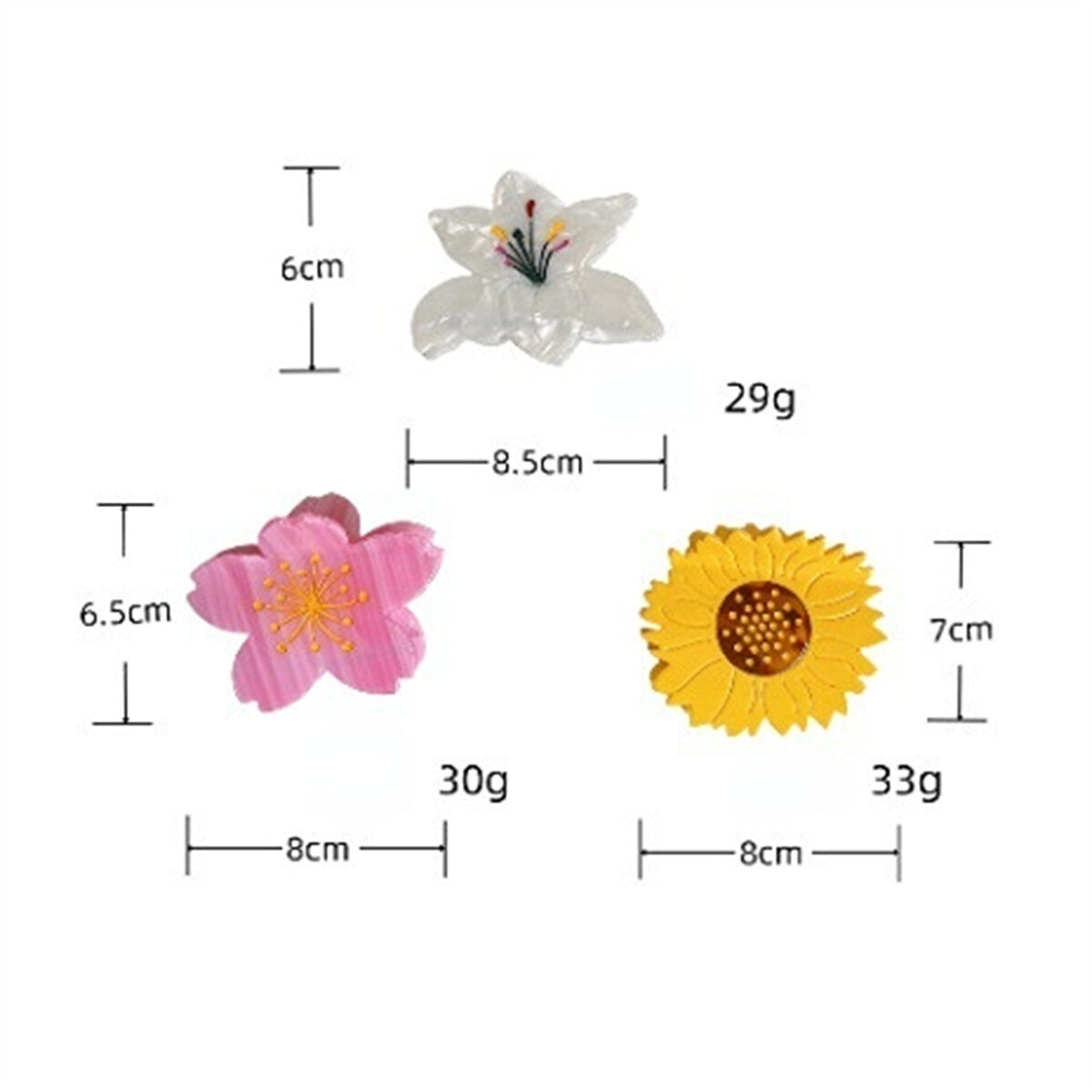 1 Pair Simple Series Sweet Flower Acetate Women's Hair Claws thumbnail 5