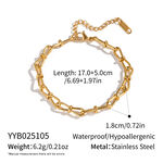 Chain Stainless Steel Waterproof Gold Color Necklace Set thumbnail 1