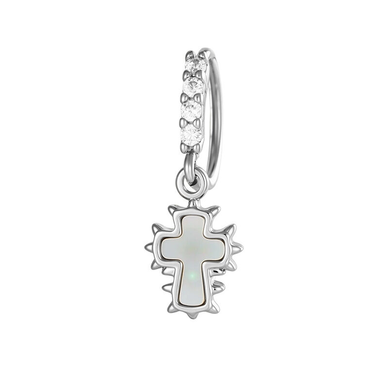 1 Piece Cross Copper Zircon Nose Ring - 1