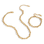 Chain Stainless Steel Waterproof Gold Color Necklace Set thumbnail 5