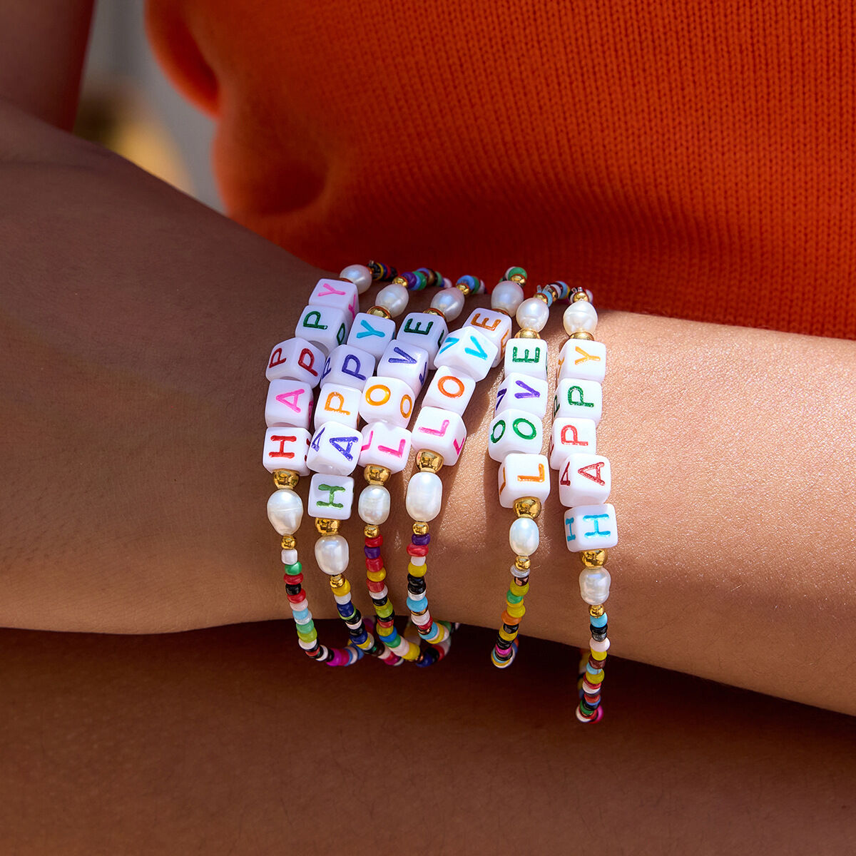 1 Piece Letter Colorful Beads Resin Women's Beaded Bracelets thumbnail 3