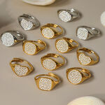 1 Piece Minimalist Geometric Stainless Steel Waterproof Zircon Women's Gemstone Rings thumbnail 2