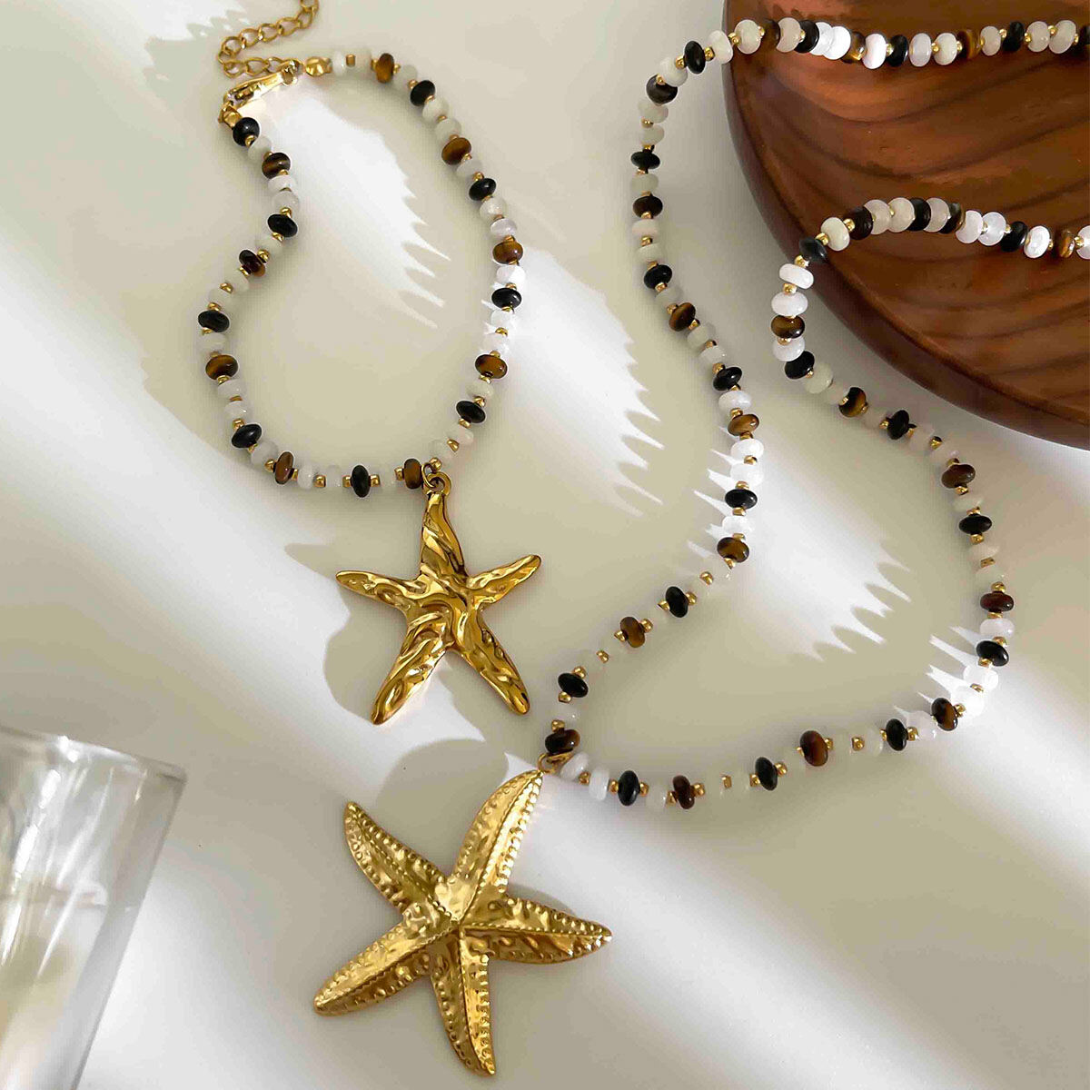 Natural Stone Starfish Necklace Set thumbnail 5