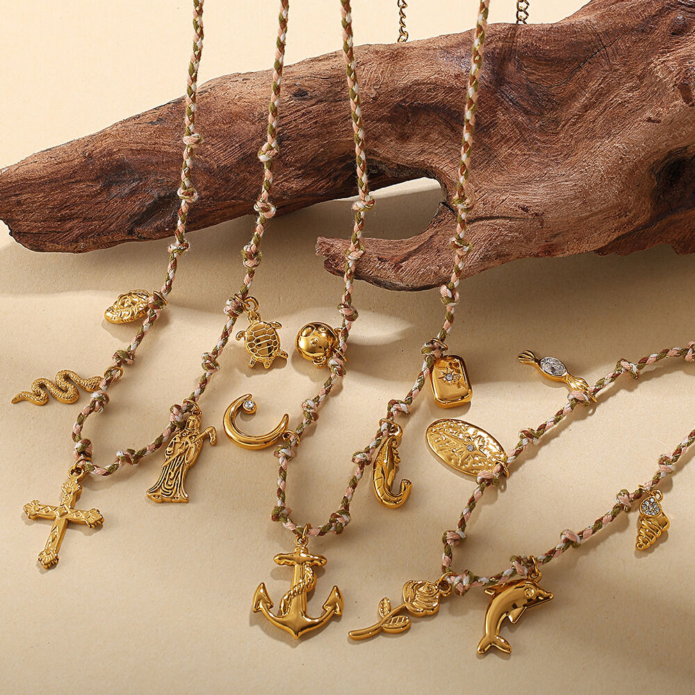 1 Piece Oceanic Stainless Steel Waterproof Gold Color DIY Braided Necklaces thumbnail 2