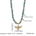 1 Piece Classic Eagle Natural Stones Gold Color Women's Beaded Necklaces thumbnail 2