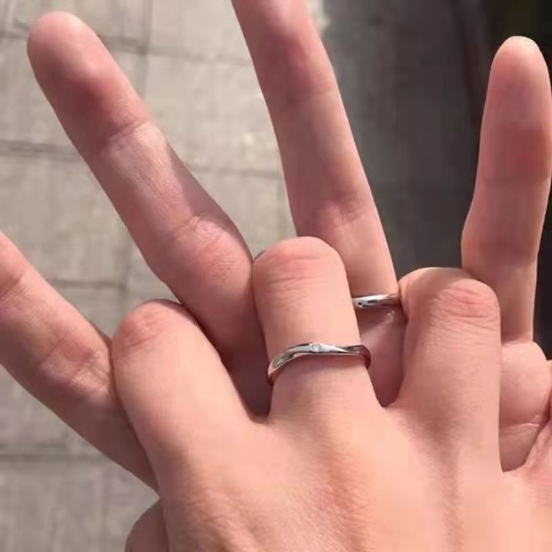 1 Pair 925 Sterling Silver Color Single Rings h5 Picture3