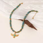 1 Piece Classic Eagle Natural Stones Gold Color Women's Beaded Necklaces thumbnail 6