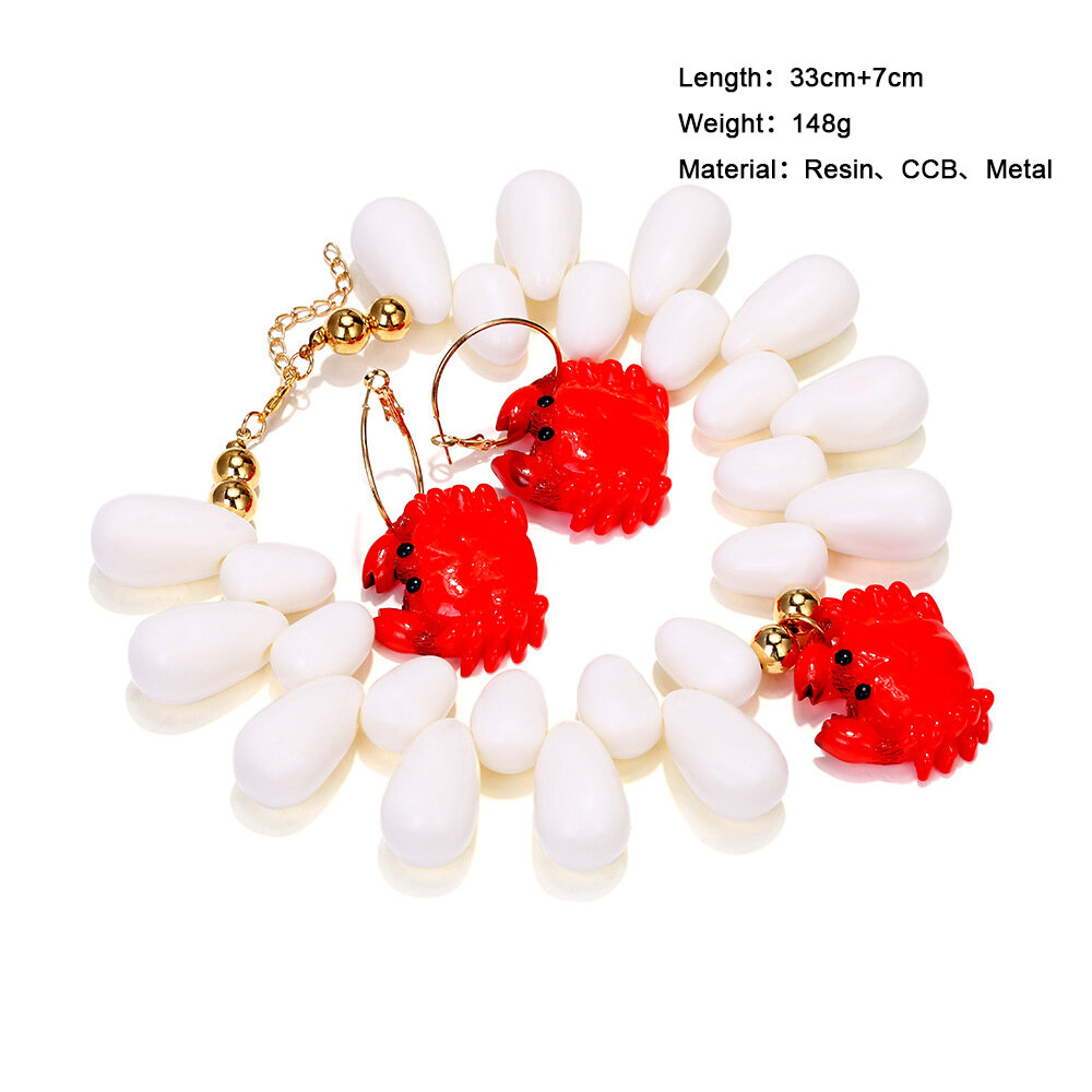 Resin Crab Statement Necklaces Set - 1