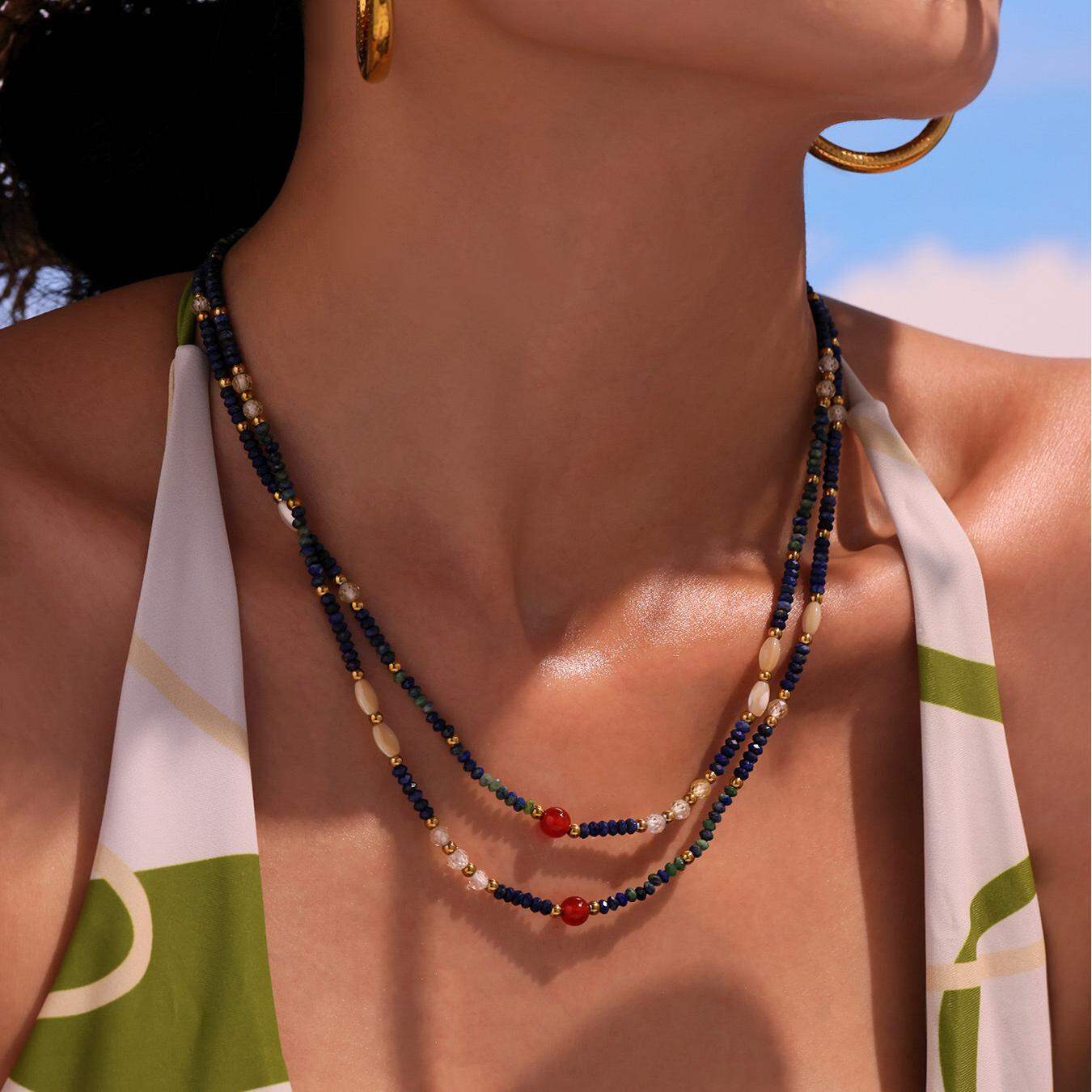 1 Piece Classic Series Elegant Beads Natural Stones Women's Beaded Necklaces thumbnail 3