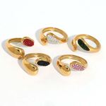 1 Piece Simple Series Simple Droplet Stainless Steel Waterproof Statement Rings thumbnail 7