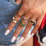 1 Piece Simple Irregular Shape Stainless Steel Waterproof Gold Color Statement Rings thumbnail 10