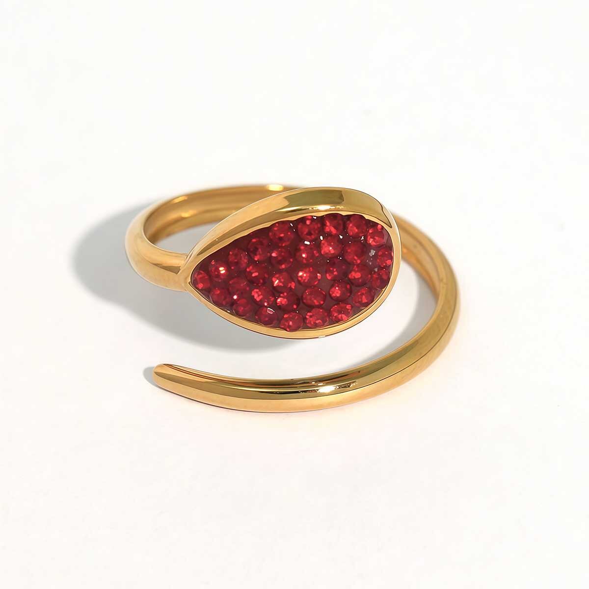 1 Piece  Casual Droplet Irregular Shape Stainless Steel Waterproof Women‘s  Statement Rings