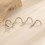 1 Piece Circle Titanium Alloy Gold Color Zircon Nose Stud thumbnail 4