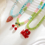 1 Piece Romantic Heart Stainless Steel Waterproof Gold Color Natural Stone Women's Beaded Necklaces thumbnail 3