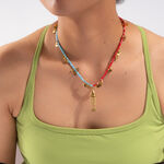 1 Piece Stylish Hand Stainless Steel Waterproof Gold Color Natural Stone Women's Beaded Necklaces thumbnail 4