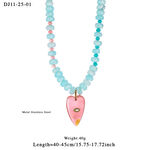 1 Piece Romantic Heart Stainless Steel Waterproof Gold Color Natural Stone Women's Beaded Necklaces thumbnail 2