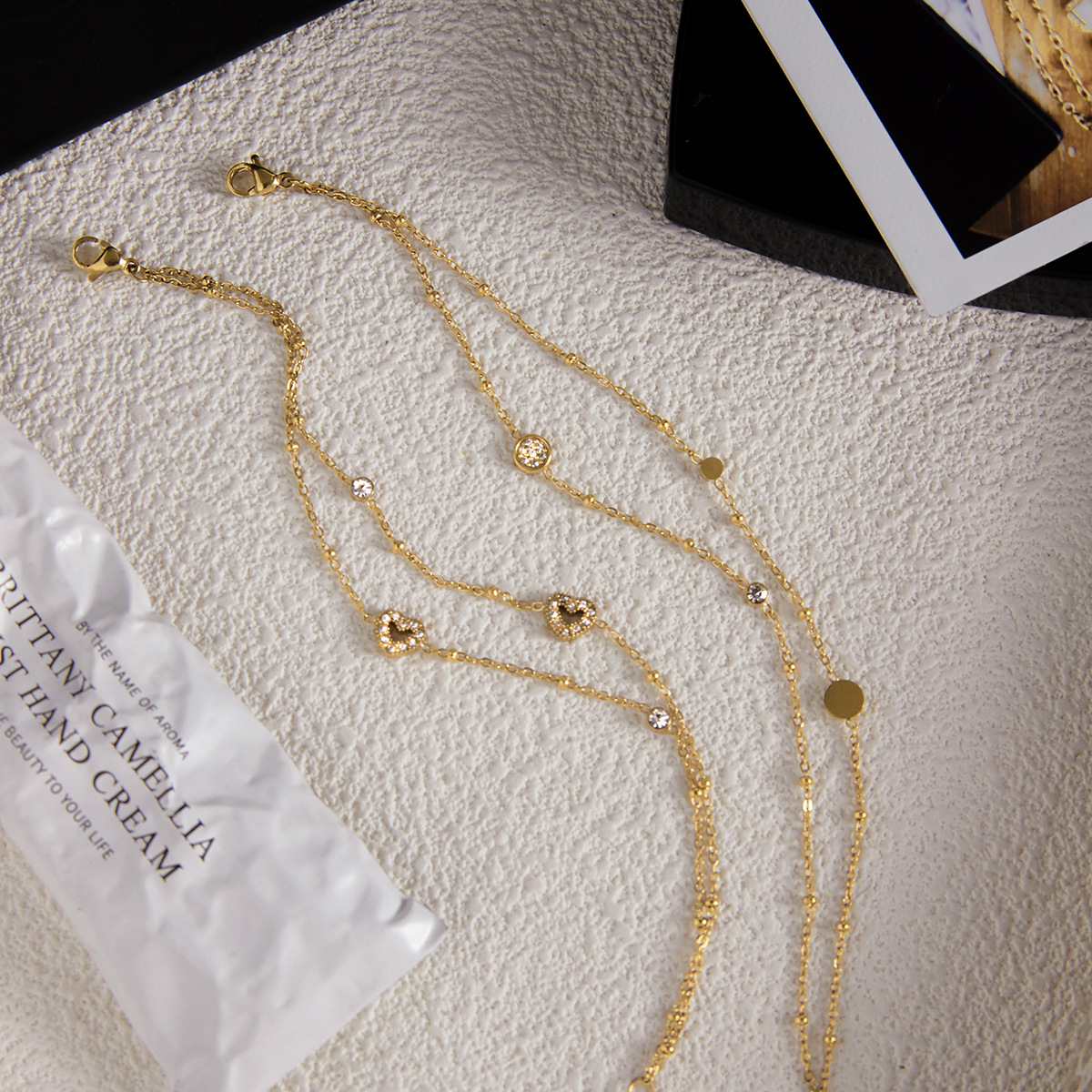 1 Piece Luxurious Heart Stainless Steel Waterproof Gold Color Women's Chain Bracelets thumbnail 5
