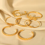 1 Piece Twist Stainless Steel Waterproof Gold Color Cuff Bracelet thumbnail 3