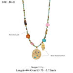 1 Piece Colorful Natural Stone Beads Stainless Steel Waterproof Gold Color Women's Beaded Necklaces thumbnail 2