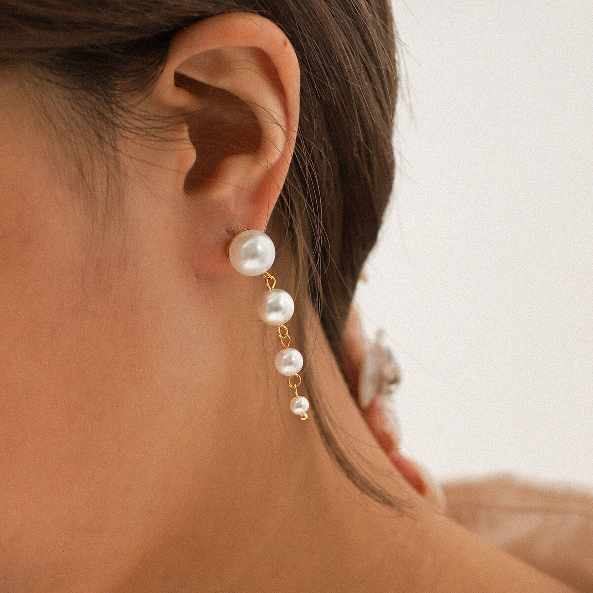 1 Pair Romantic  Elegant Tassel Stainless Steel Waterproof  Women's Beads Earrings thumbnail 4