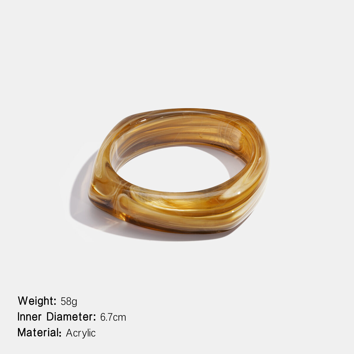 1 Piece Simple Versatile Irregular Gradient Color Acrylic Women's Bangles thumbnail 2