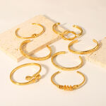 1 Piece Twist Stainless Steel Waterproof Gold Color Cuff Bracelet thumbnail 4