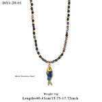 1 Piece Vintage Fish Stainless Steel Waterproof Gold Color Natural Stone Women's Beaded Necklaces thumbnail 2