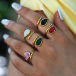 1 Piece Casual Droplet Irregular Shape Stainless Steel Waterproof Women‘s Statement Rings thumbnail 11