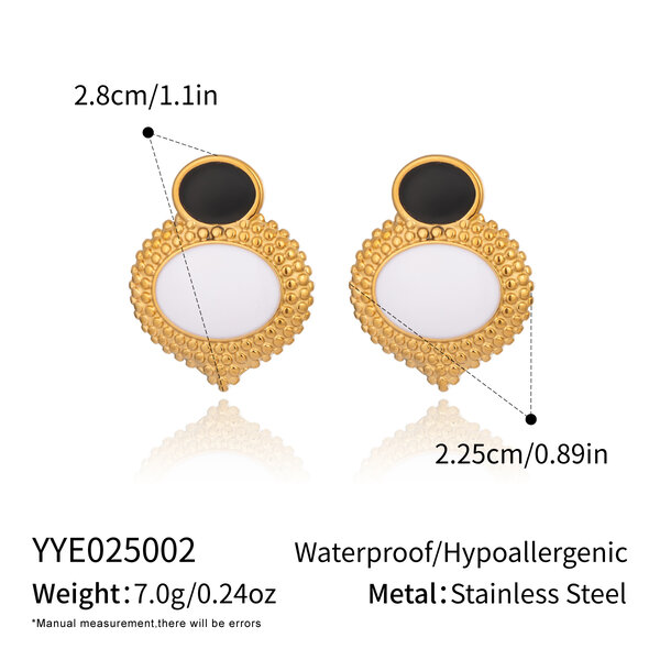 Elegant Patchwork Stainless Steel Waterproof Gold Color Necklace Set - 1