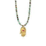 1 Piece Stylish Hand Stainless Steel Waterproof Gold Color Natural Stone Women's Beaded Necklaces thumbnail 1