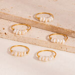 1 Piece Daily Circle Stainless Steel Waterproof Gold Color Pearl Beaded Rings thumbnail 3