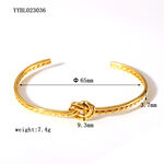 1 Piece Twist Stainless Steel Waterproof Gold Color Cuff Bracelet thumbnail 1