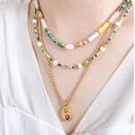 1 Piece Classic Beads Stainless Steel Waterproof Gold Color Natural Stone Women's Beaded Necklaces thumbnail 4